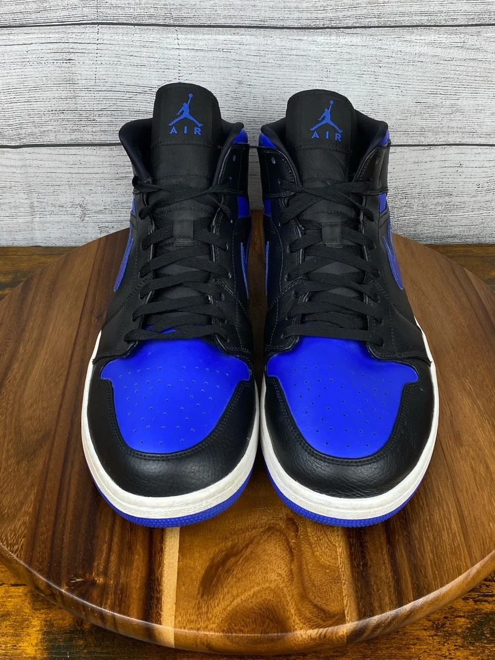 Nike Air Jordan 1 Mid Royal Blue Black Sneakers 554724-068 Men’s Shoe Size 17